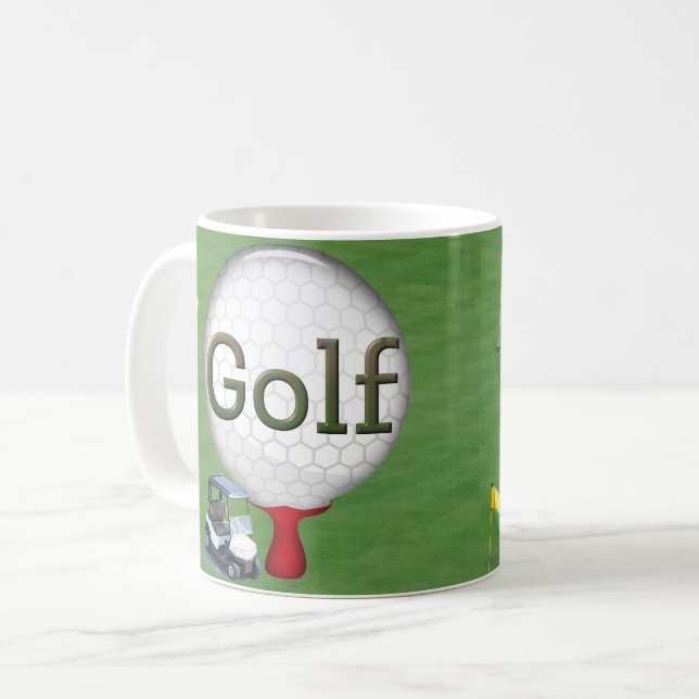Golf Composite Ball Cart Flags  Coffee Mug (Front Left)