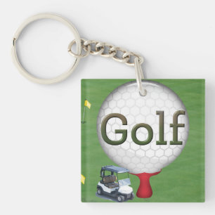 Golf Composite Ball Cart Flags Keychain