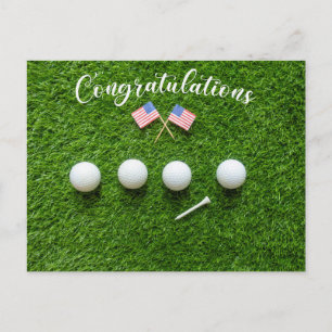 Golf Congratulation for American Golfer with flag  Postcard