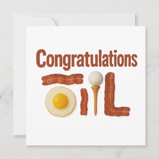 Golf Congratulations  Breakfast themed for Golfer (Front)