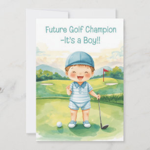 Golf Congratulations It’s a Boy Card Baby Golfer
