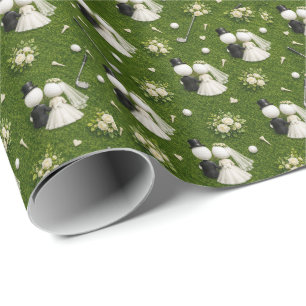 Golf Congratulations on Wedding for Golfer Wrapping Paper