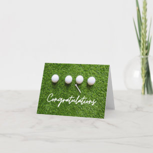 Golf Congratulations with balls on green grass  Card