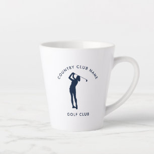 Golf Country Club Navy Blue Team Swag Latte Mug