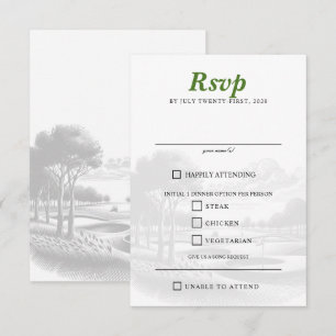 Golf Couple Food Choices RSVP Card