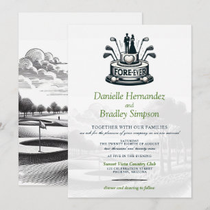 Golf Couple Wedding Invitation