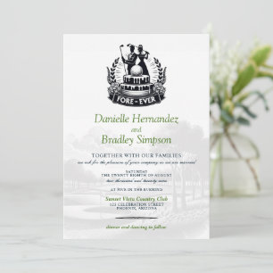 Golf Couple Wedding Invitation