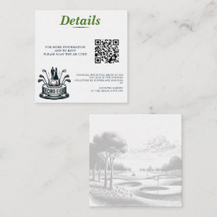 Golf Couple Wedding QR Code Enclosure Card