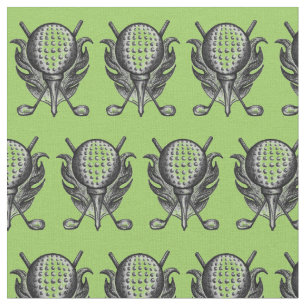 Golf Course Ball Clubs Tee Golfer Green Golfing Fabric