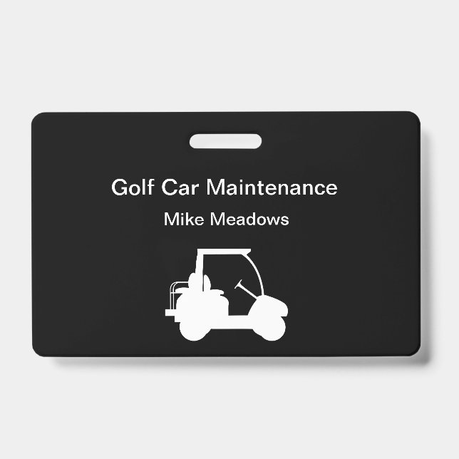 Golf Course Golf Car Maintenance Crew Name Badges (Front)