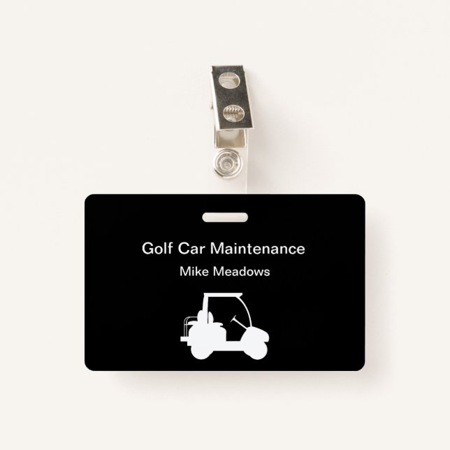 Golf Course Golf Car Maintenance Crew Name Badges (Front with Clip)