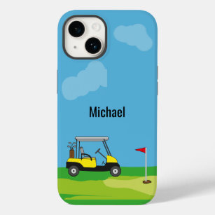 Golf Course Golf Cart Cartoon Personalized  Case-Mate iPhone 14 Case