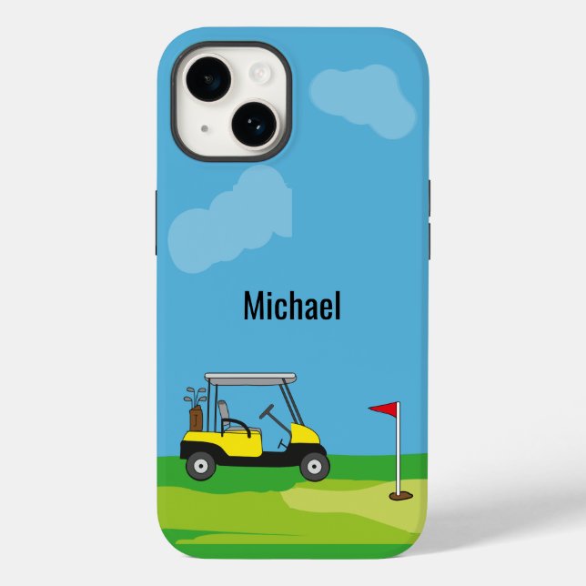 Golf Course Golf Cart Cartoon Personalized  Case-Mate iPhone Case (Back)