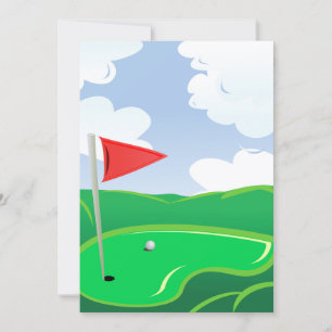 Golf Course Green Invitations