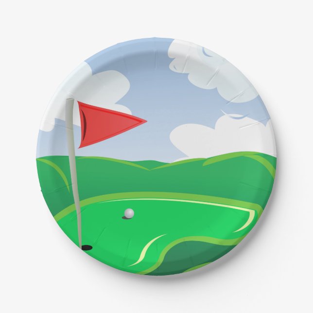 Golf Course Green Paper Plates (Front)