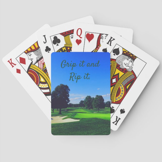 Golf Course Grip it and Rip it Playing Cards (Back)