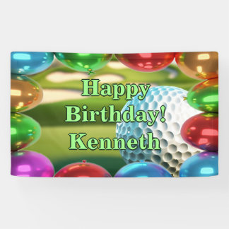 Golf Course Happy Birthday custom Vinyl Banner