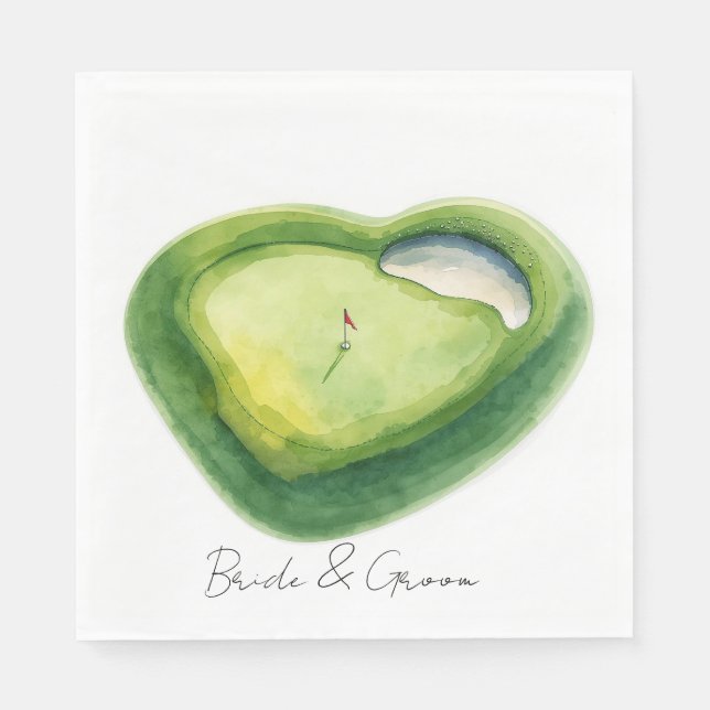 Golf course heart shape  napkin (Front)