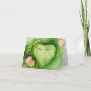 Golf course heart shape thank you card