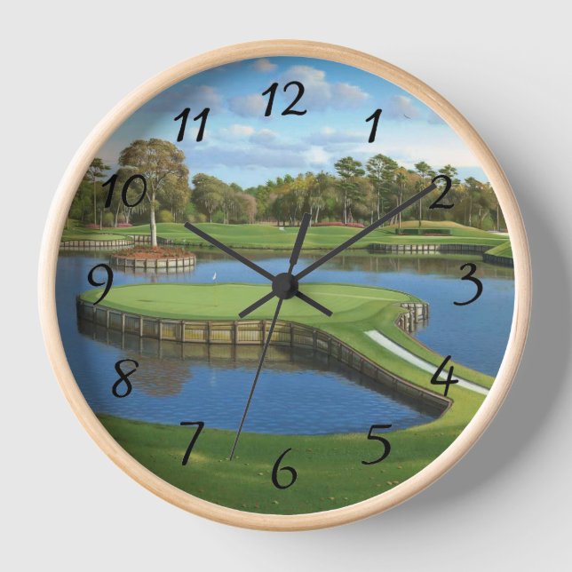 Golf Course Hole background round wall clock (Front)