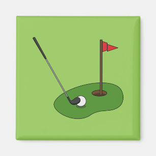 Golf Course Hole with Flag Magnet