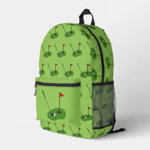 Golf Course Hole with Flag Pattern Printed Backpack