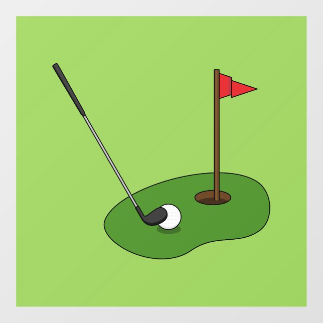 Golf Course Hole with Flag Window Cling (Sheet)