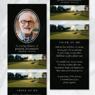 Golf Course In Loving Memory Prayer Card