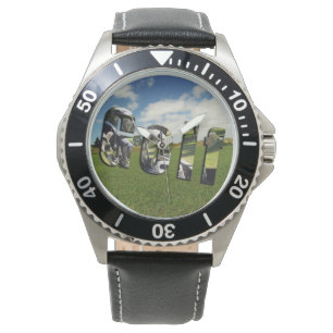 Golf Course Logo, Mens Leather Watch