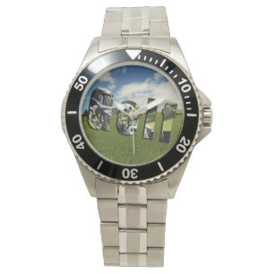Golf Course Logo, Mens Stainless Steel Watch