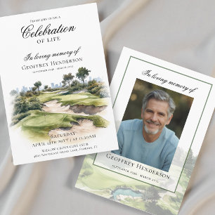 Golf Course Memorial Celebration of Life Invitation