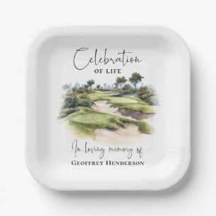 Golf Course Memorial Celebration of Life Paper Plate