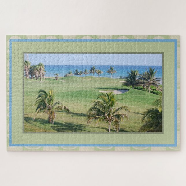 Golf Course On the Beach Palm Tree Jigsaw Puzzle (Horizontal)