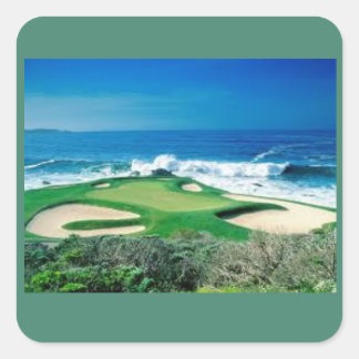 Golf course on the oceanside sticker