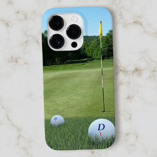 Golf Course Photo Golfer Fairway Monogrammed Ball Case-Mate iPhone 14 Pro Case
