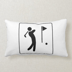 Golf Course Pictogram Lumbar Pillow