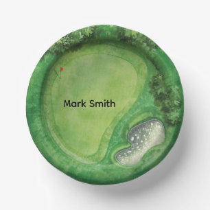 Golf Course Putting Green Paper Plate
