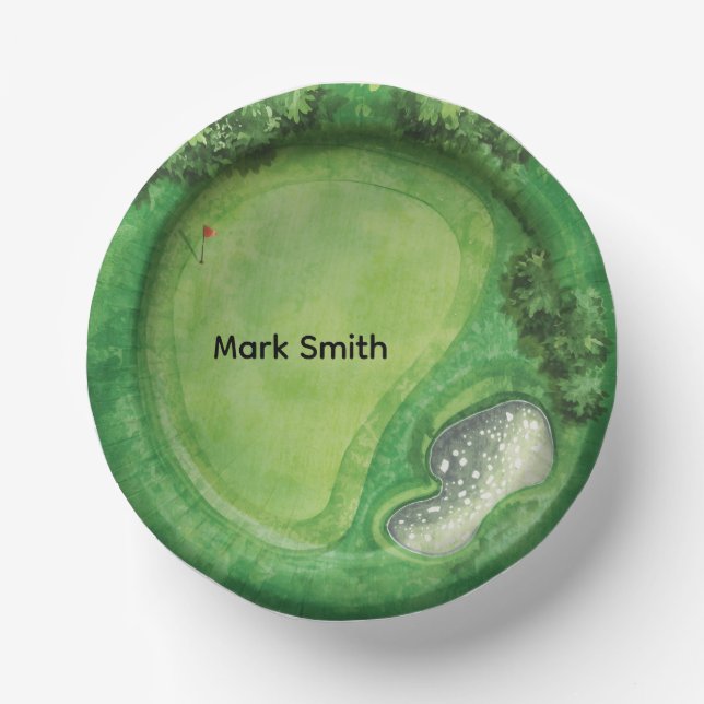 Golf Course Putting Green  Paper Plate (Front)