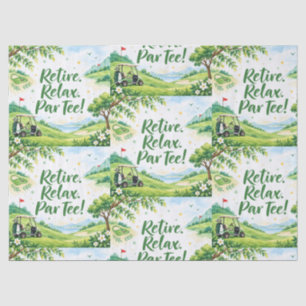 Golf Course Retirement Golfer watercolor Tissue Paper