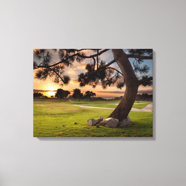 Golf Course Sunset Canvas Print (Front)