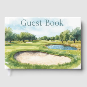 Golf  Course watercolor Guest Book
