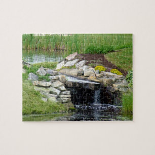 Golf Course Waterfall in Maine Jigsaw Puzzle