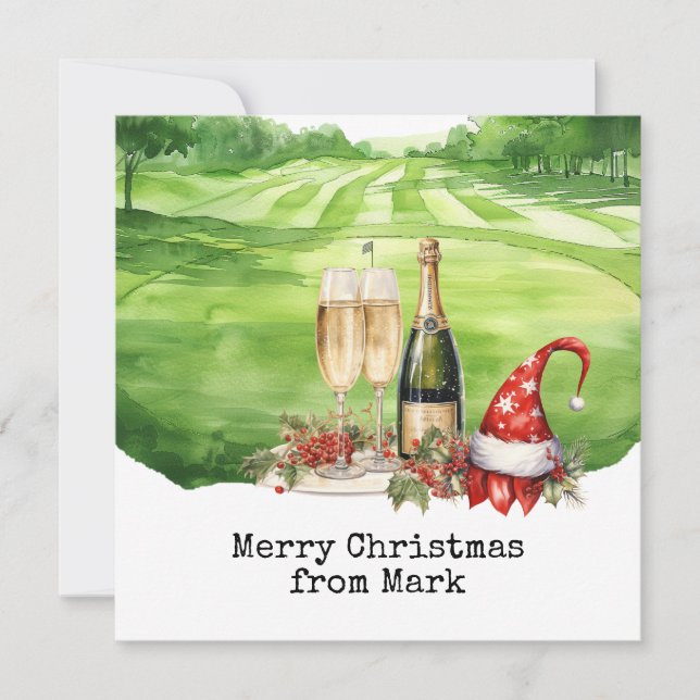 Golf Course with Christmas Drink for golfer (Front)