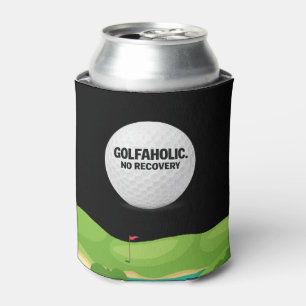 Golf course with funny saying about golfer can cooler
