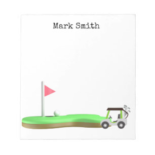 Golf course with Golf Cart for golfer  Notepad