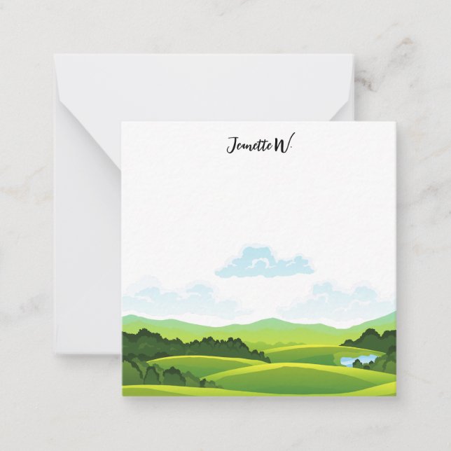 Golf  course with golfer  Name  Card (Front)