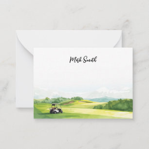 Golf course with Name for golfer  Card