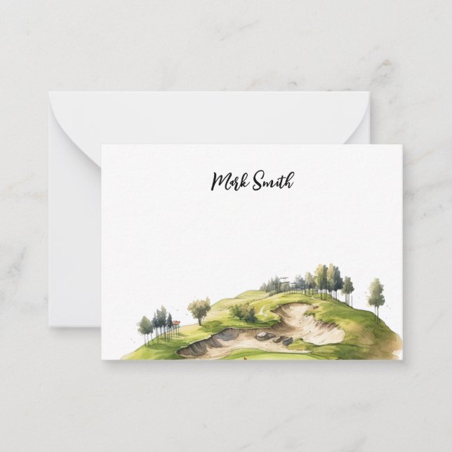Golf course with Name for golfer  Card (Front)