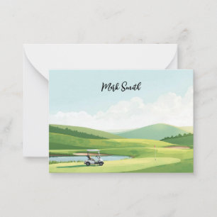 Golf course with Name for golfer Card