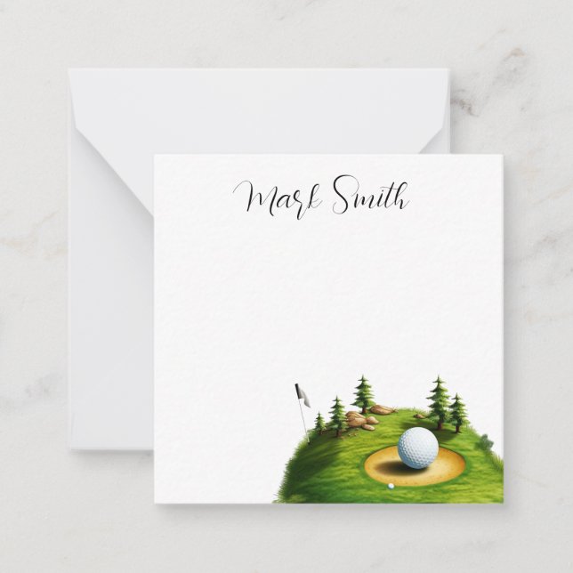 Golf course with Name gifts for golfer Card (Front)